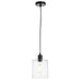 Endon 95472 Toledo 1lt Pendant Matt black & clear glass 10W LED E27 (Required) - westbasedirect.com