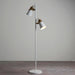 Endon 95474 Gerik 2lt Floor White & aged brass paint 2 x 10W LED E27 (Required) - westbasedirect.com