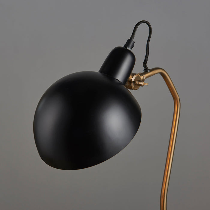 Endon 95478 Largo 1lt Table Satin black & aged brass paint 7W LED E14 (Required) - westbasedirect.com