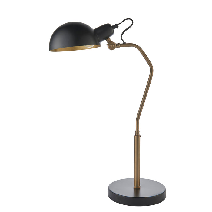 Endon 95478 Largo 1lt Table Satin black & aged brass paint 7W LED E14 (Required) - westbasedirect.com