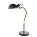 Endon 95478 Largo 1lt Table Satin black & aged brass paint 7W LED E14 (Required) - westbasedirect.com