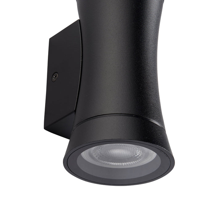 Saxby 95554 Camber 2lt Wall IP44 0W Textured black paint & clear glass 2 x 20W GU10 reflector (Required) - westbasedirect.com