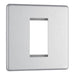 BG FBSEMS1 Flatplate Screwless Single Euro Module Faceplate - Brushed Steel - westbasedirect.com