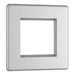 BG FBSEMS2 Flatplate Screwless Twin Euro Module Faceplate - Brushed Steel - westbasedirect.com