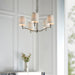 Endon 95826 Ortona 5lt Pendant Bright nickel plate & vintage white fabric 5 x 6W LED E14 (Required) - westbasedirect.com