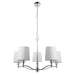 Endon 95826 Ortona 5lt Pendant Bright nickel plate & vintage white fabric 5 x 6W LED E14 (Required) - westbasedirect.com