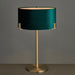 Endon 95837 Hayfield 1lt Table Matt antique brass plate & green velvet 10W LED E27 (Required) - westbasedirect.com