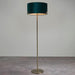 Endon 95838 Hayfield 1lt Floor Matt antique brass plate & green velvet 10W LED E27 (Required) - westbasedirect.com