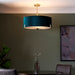 Endon 95839 Hayfield 3lt Pendant Matt antique brass plate & green velvet 3 x 10W LED E27 (Required) - westbasedirect.com