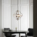 Endon 95853 Barton 4lt Pendant Bright nickel plate & clear faceted acrylic 4 x 6W LED E14 (Required) - westbasedirect.com