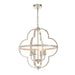 Endon 95853 Barton 4lt Pendant Bright nickel plate & clear faceted acrylic 4 x 6W LED E14 (Required) - westbasedirect.com