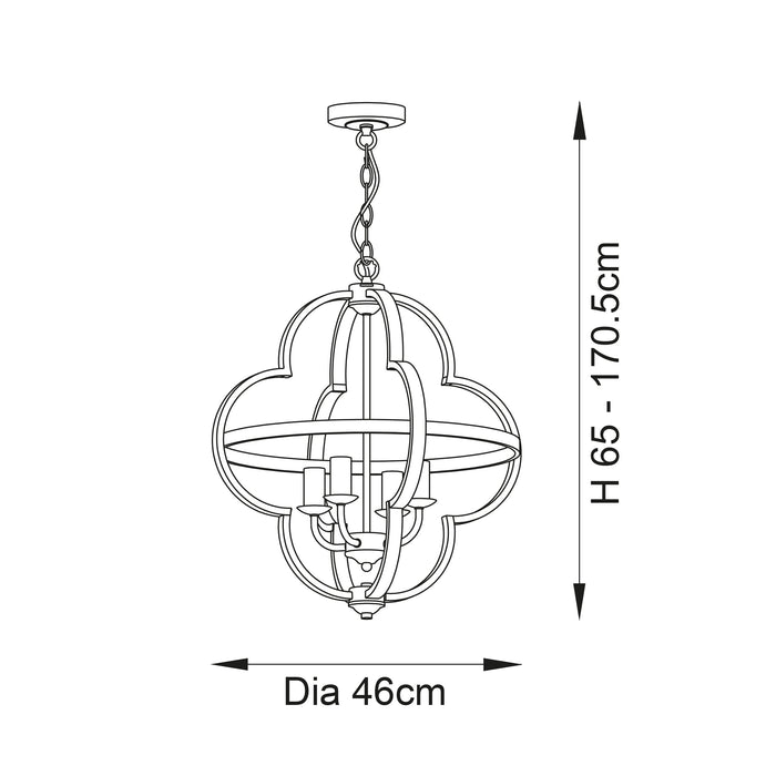 Endon 95853 Barton 4lt Pendant Bright nickel plate & clear faceted acrylic 4 x 6W LED E14 (Required) - westbasedirect.com