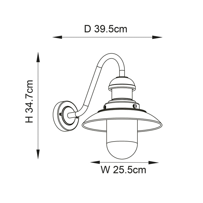 Endon 95980 Hereford 1lt Wall Matt black & clear glass 10W LED E27 (Required) - westbasedirect.com