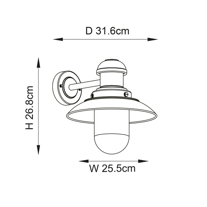 Endon 95982 Hereford 1lt Wall Matt black & clear glass 10W LED E27 (Required) - westbasedirect.com