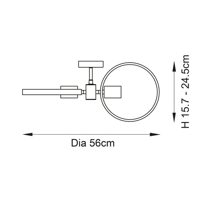 Endon 96001 Merola 3lt Semi flush Chrome plate & clear faceted acrylic 3 x 10W LED E27 (Required) - westbasedirect.com