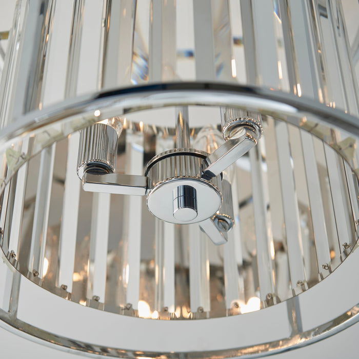 Endon 96022 Hamilton 3lt Semi flush Chrome plate & clear crystal glass 3 x 3W LED G9 (Required) - westbasedirect.com