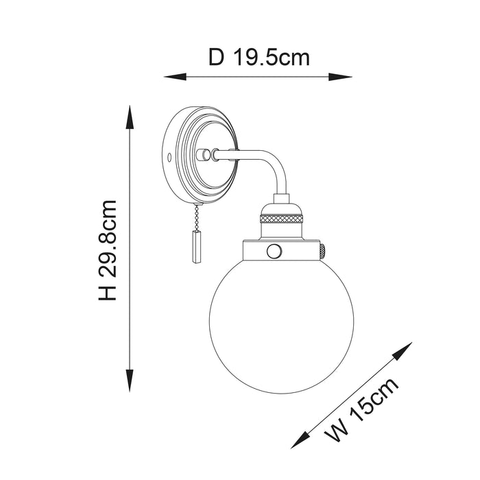 Endon 96129 Cheswick 1lt Wall Chrome plate & clear glass 7W LED E14 (Required) - westbasedirect.com