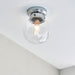 Endon 96138 Cheswick 1lt Flush Chrome plate & clear glass 10W LED E27 (Required) - westbasedirect.com