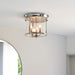 Endon 96153 Hampworth 3lt Flush Bright nickel plate & clear glass 3 x 6W LED E14 (Required) - westbasedirect.com