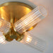 Endon 96160 Talo 4lt Semi flush Satin brass plate & clear ribbed glass 4 x 3W LED G9 (Required) - westbasedirect.com