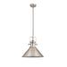 Endon 96178 Brampton 1lt Pendant Bright nickel plate & gloss white 10W LED E27 (Required) - westbasedirect.com