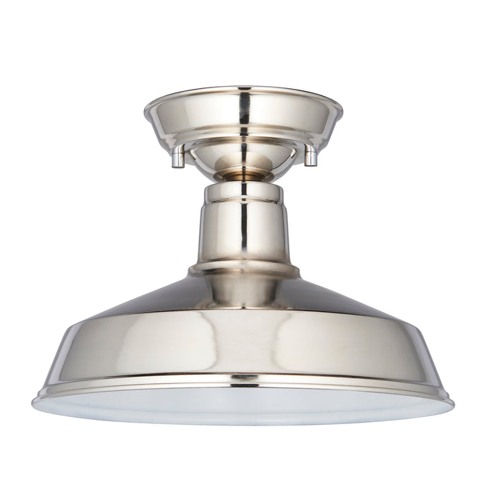 Endon 96181 Darton 1lt Semi flush Bright nickel plate 10W LED E27 (Required) - westbasedirect.com