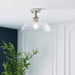 Endon 96182 Barford 1lt Semi flush Bright nickel plate & clear glass 10W LED E27 (Required) - westbasedirect.com