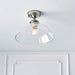 Endon 96182 Barford 1lt Semi flush Bright nickel plate & clear glass 10W LED E27 (Required) - westbasedirect.com