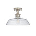 Endon 96182 Barford 1lt Semi flush Bright nickel plate & clear glass 10W LED E27 (Required) - westbasedirect.com