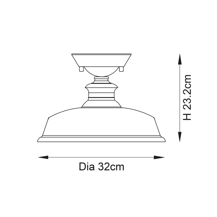 Endon 96182 Barford 1lt Semi flush Bright nickel plate & clear glass 10W LED E27 (Required) - westbasedirect.com