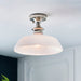 Endon 96183 Barford 1lt Semi flush Bright nickel plate & gloss opal glass 10W LED E27 (Required) - westbasedirect.com