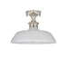 Endon 96183 Barford 1lt Semi flush Bright nickel plate & gloss opal glass 10W LED E27 (Required) - westbasedirect.com