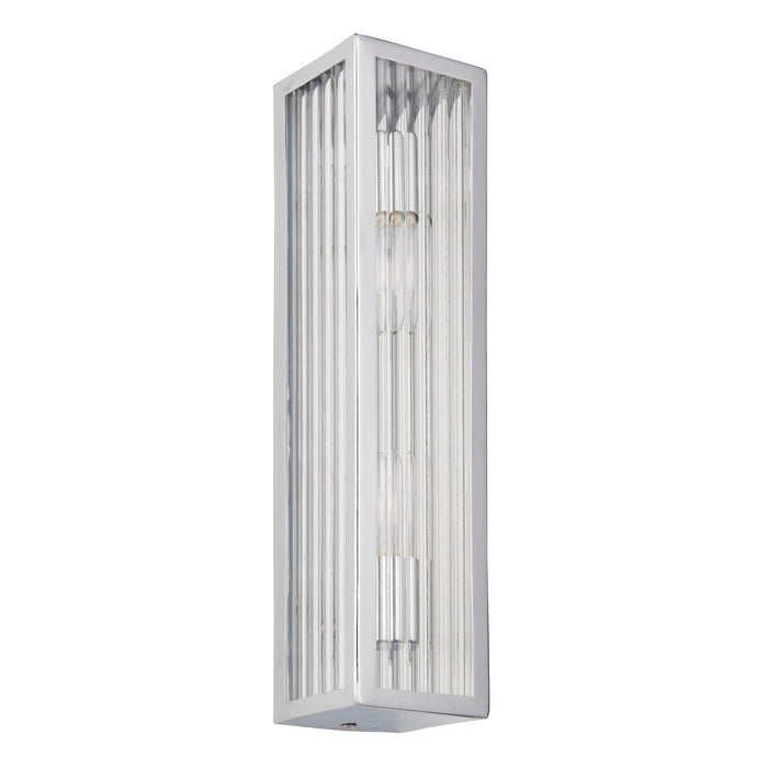 Endon 96220 Newham 2lt Wall Chrome plate & clear ribbed glass 2 x 3W LED G9 (Required) - westbasedirect.com