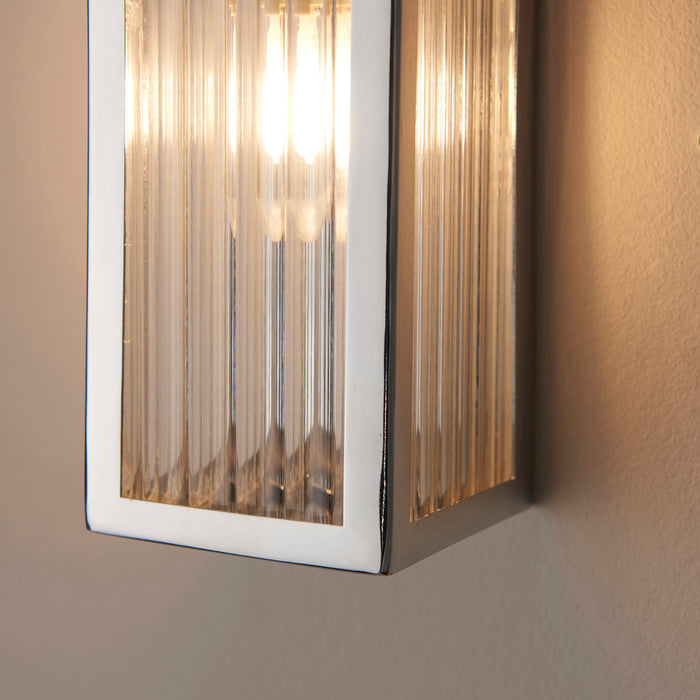 Endon 96221 Newham 1lt Wall Chrome plate & clear ribbed glass 3W LED G9 (Required) - westbasedirect.com