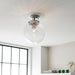 Endon 96488 Milston 1lt Flush Chrome plate & clear spiral glass 10W LED E27 (Required) - westbasedirect.com