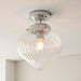 Endon 96489 Cheston 1lt Flush Chrome plate & clear ribbed glass 10W LED E27 (Required) - westbasedirect.com