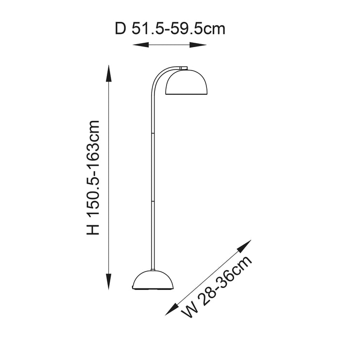 Endon 96599 Brodey 1lt Floor Matt black paint 10W LED E27 (Required) - westbasedirect.com