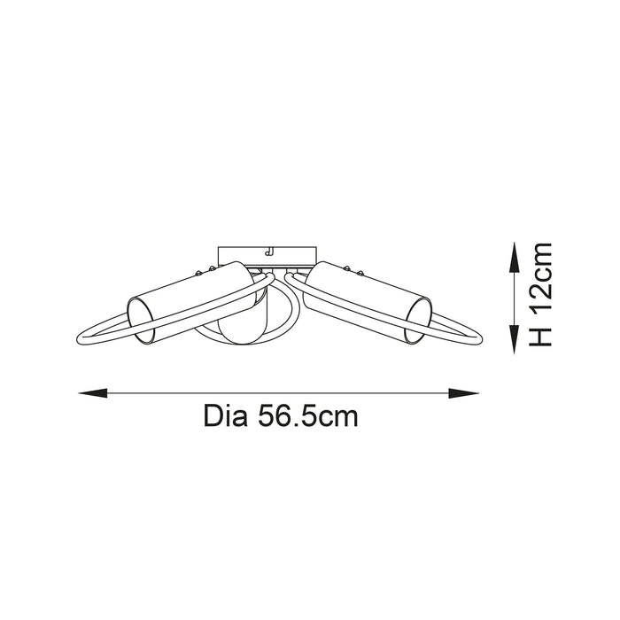 Endon 96833 Amari 3lt Semi flush Chrome plate & clear glass 3 x 6W LED E14 (Required) - westbasedirect.com