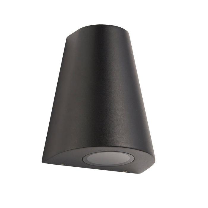 Endon 96904 Helm 1lt Wall Textured black & clear glass 2W LED (SMD 3528) Warm White - westbasedirect.com