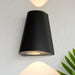 Endon 96905 Helm 2lt Wall Textured black & clear glass 2 x 1.45W LED (SMD 3528) Warm White - westbasedirect.com
