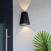 Endon 96905 Helm 2lt Wall Textured black & clear glass 2 x 1.45W LED (SMD 3528) Warm White - westbasedirect.com