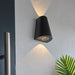 Endon 96905 Helm 2lt Wall Textured black & clear glass 2 x 1.45W LED (SMD 3528) Warm White - westbasedirect.com