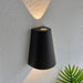 Endon 96905 Helm 2lt Wall Textured black & clear glass 2 x 1.45W LED (SMD 3528) Warm White - westbasedirect.com