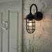 Endon 96907 Port 1lt Wall Textured black & clear glass 10W LED E27 (Required) - westbasedirect.com