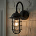 Endon 96907 Port 1lt Wall Textured black & clear glass 10W LED E27 (Required) - westbasedirect.com