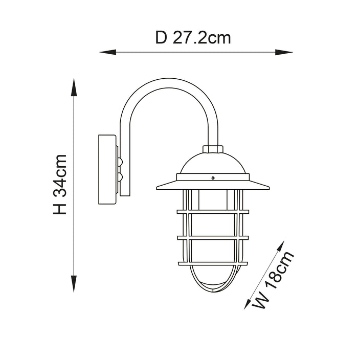 Endon 96907 Port 1lt Wall Textured black & clear glass 10W LED E27 (Required) - westbasedirect.com