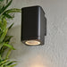 Endon 96910 Milton 1lt Wall Textured black & clear glass 7W LED GU10 (Required) - westbasedirect.com