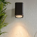 Endon 96910 Milton 1lt Wall Textured black & clear glass 7W LED GU10 (Required) - westbasedirect.com