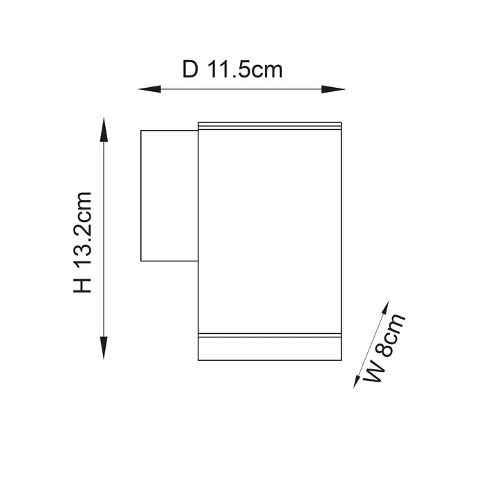 Endon 96910 Milton 1lt Wall Textured black & clear glass 7W LED GU10 (Required) - westbasedirect.com