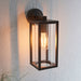 Endon 96917 Hamden 1lt Wall Textured black & clear glass 10W LED E27 (Required) - westbasedirect.com